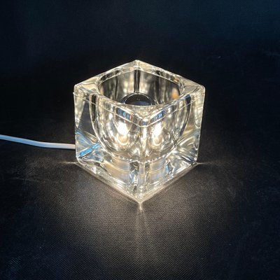 Glass Ice Cube Desk Lamp attributed to Peill & Putzler, 1970s-JUZ-1747926