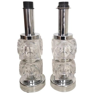 Glass Ice Cube Lamps from Peill & Putzler, Set of 2-LL-1356764