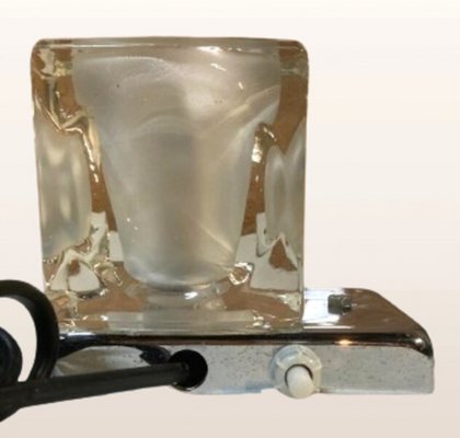 Glass Ice Cube Table Lamps or Wall Lights in the style of Peill & Putzler, 1970s, Set of 2-SNX-1817578