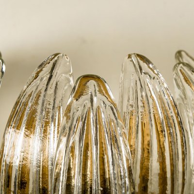 Glass Leaves and Brass Wall Lights attributed to J. T. Kalmar, 1960s, Set of 2-VDW-1384782