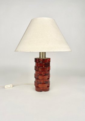 Glass & Metal Table Lamp by Poliarte, Italy, 1970s-LYQ-1171231