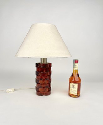 Glass & Metal Table Lamp by Poliarte, Italy, 1970s-LYQ-1171231