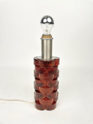 Glass & Metal Table Lamp by Poliarte, Italy, 1970s-LYQ-1171231