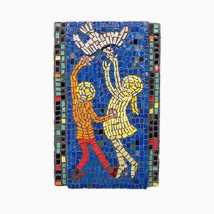 Glass Mosaic of Children Playing, 1960s-GCG-883240