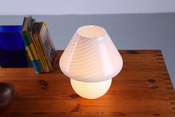 Glass Mushroom Swirl Table Lamp in Murano Glass, 1970s-XT-1444719