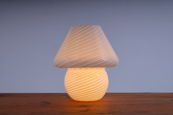 Glass Mushroom Swirl Table Lamp in Murano Glass, 1970s-XT-1444719