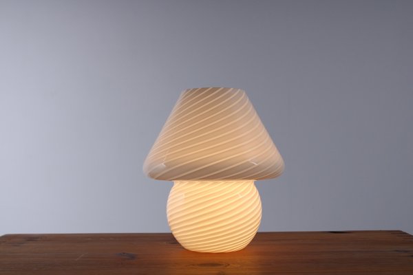 Glass Mushroom Swirl Table Lamp in Murano Glass, 1970s-XT-1444719