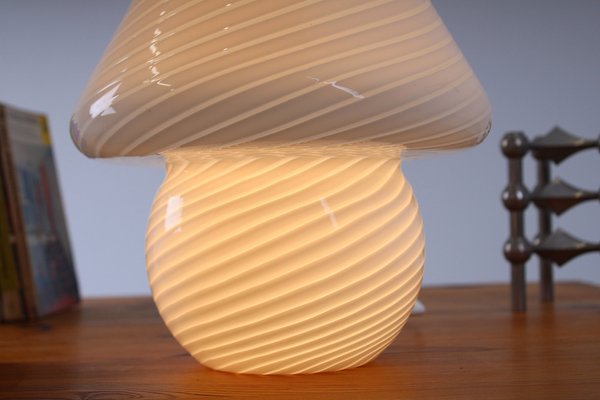 Glass Mushroom Swirl Table Lamp in Murano Glass, 1970s-XT-1444719