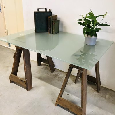 Glass Office Desk-LCQ-851420