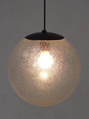 Glass Pendant Lamp with Air Bubbles Attributed to Raak, 1960s-PX-699465