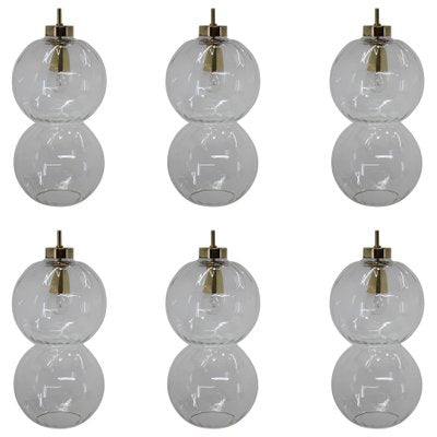 Glass Pendants, 1970s, Set of 6-TZ-848582