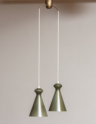 Glass Pendants in Olive Green by Maria Lindeman for Idman Oy, Finland, 1950-JE-1063679