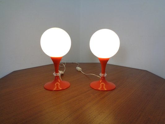 Glass & Plastic Tulip Bedside Lamps, 1970s, Set of 2-RDW-935804