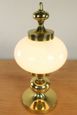 Glass & Polished Brass Table Lamp, 1960s-FUP-868742