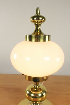 Glass & Polished Brass Table Lamp, 1960s-FUP-868742