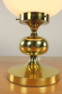 Glass & Polished Brass Table Lamp, 1960s-FUP-868742