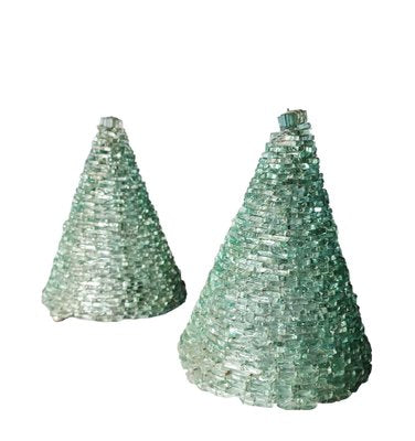 Glass Pyramid Table Lamps, 1960s, Set of 2-ZVO-1718652