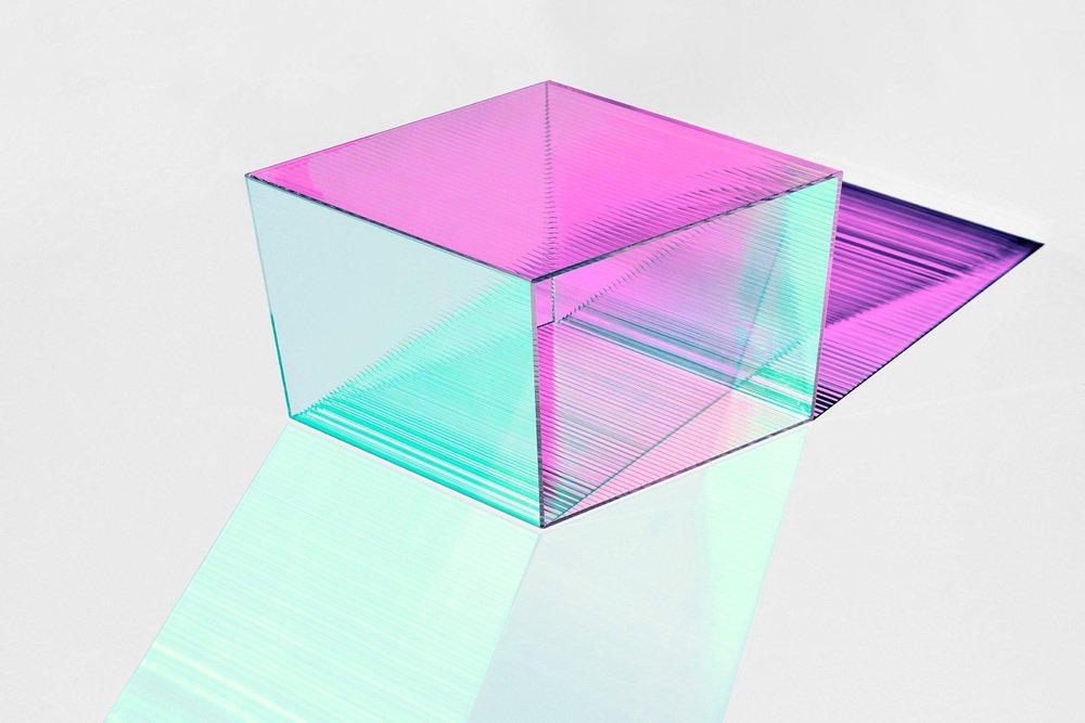 Glass Rho Square 35 Coffee Table by Sebastian Scherer