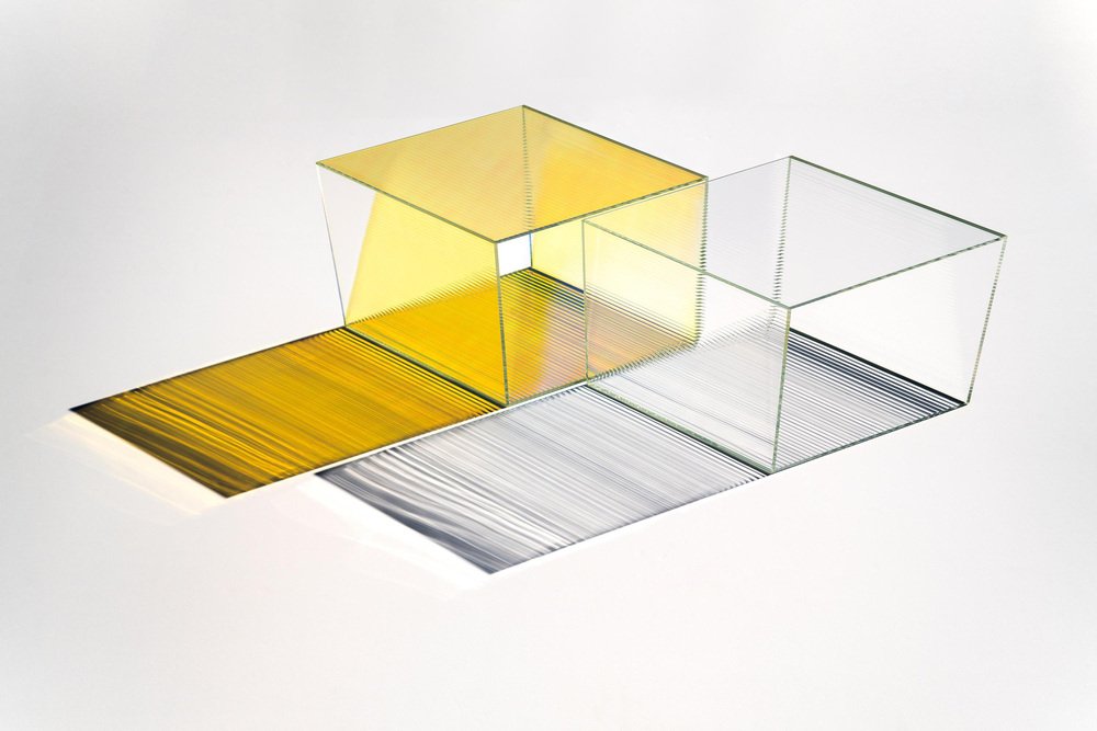 Glass Rho Square Coffee Table by Sebastian Scherer