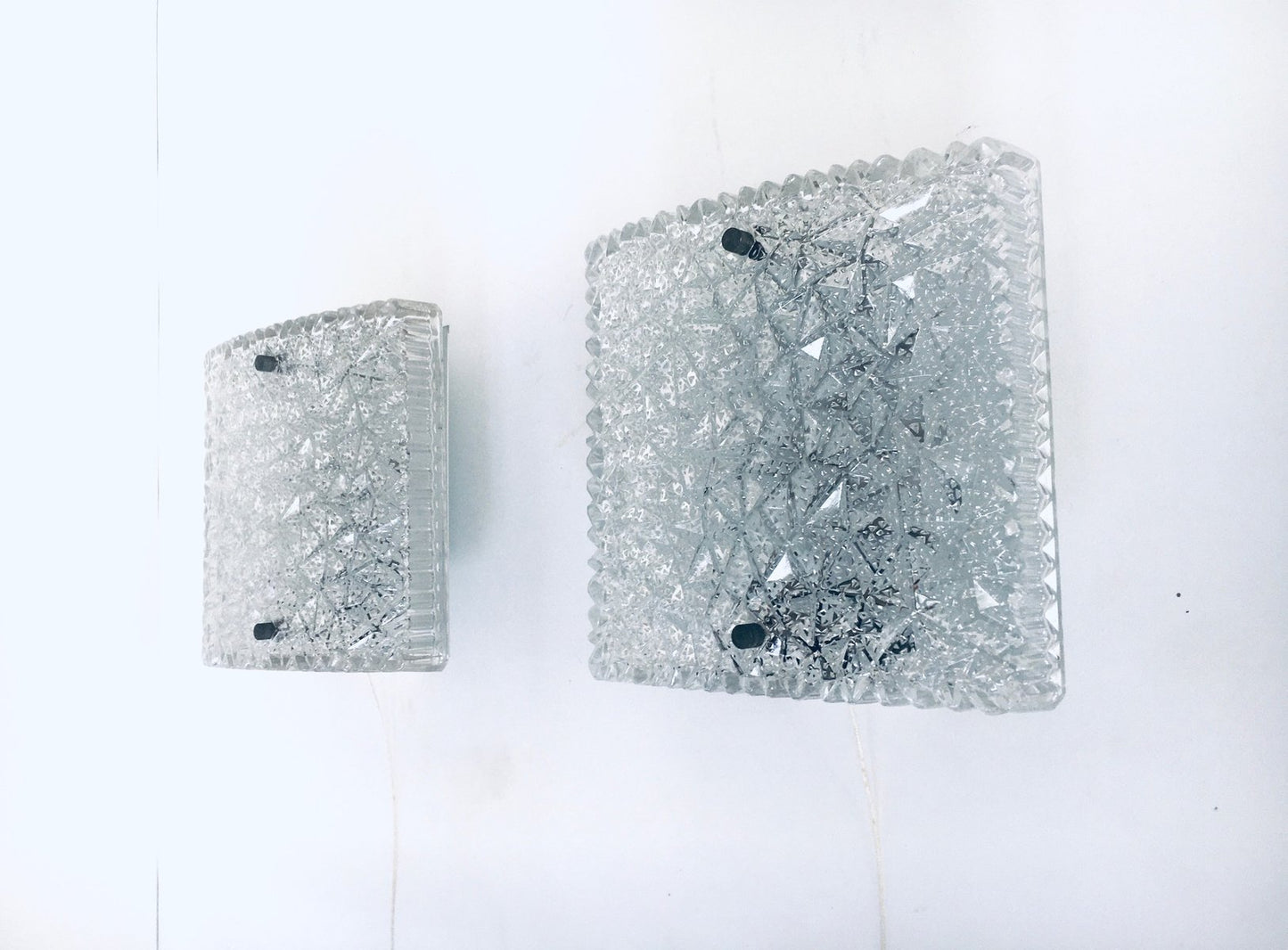 Glass Sconce Wall Lamps from Bur Leuchten, 1960s, Set of 2