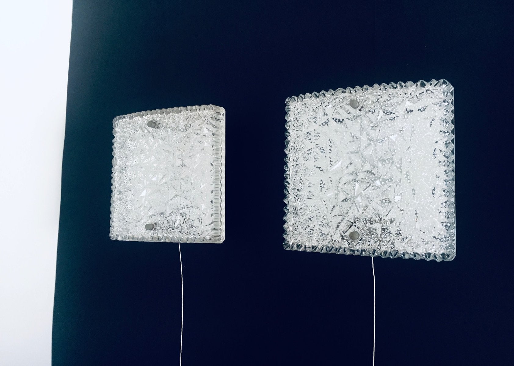 Glass Sconce Wall Lamps from Bur Leuchten, 1960s, Set of 2