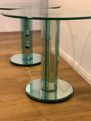 Glass Side Tables with Mirroring Glass by Luigi Massoni for Gallotti & Radice, Set of 2-JAG-1180668