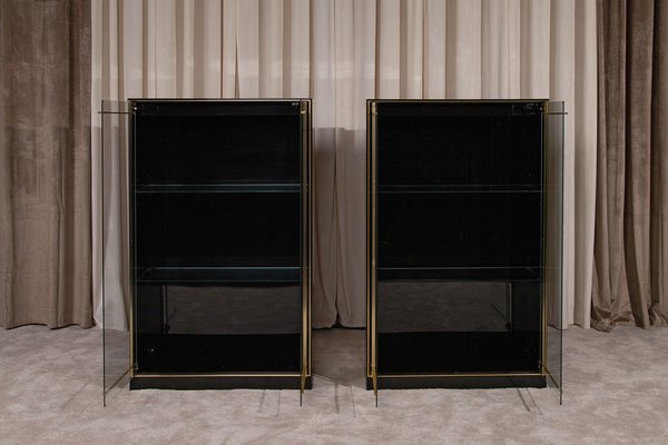 Glass Sideboards by Pierre Cardin for Bobois Roche, 1980s, Set of 2-WQA-1822267