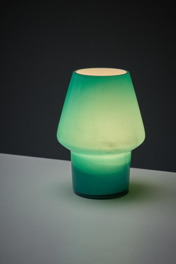 Glass Table Lamp attributed to Uno and Östen Kristiansson for Luxus Vittsjö, Sweden, 1970s