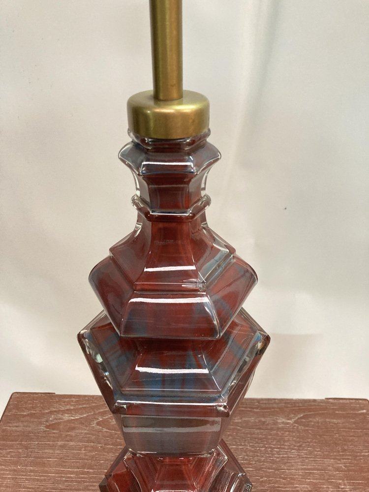 Glass Table Lamp from Maison Baguès, 1940s