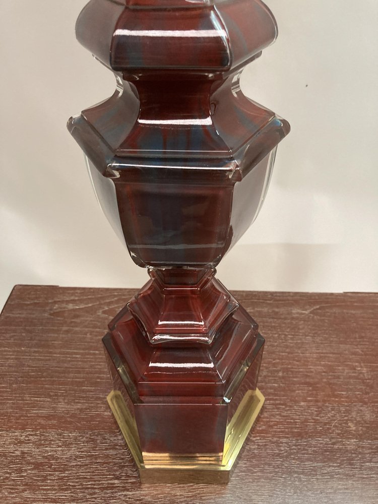 Glass Table Lamp from Maison Baguès, 1940s