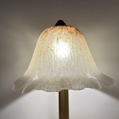 Glass Table Lamp with Brass Base from Peill & Putzler, 1970s-BGP-2018767