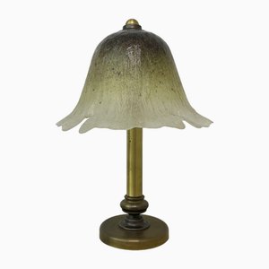 Glass Table Lamp with Brass Base from Peill & Putzler, 1970s-BGP-2018767