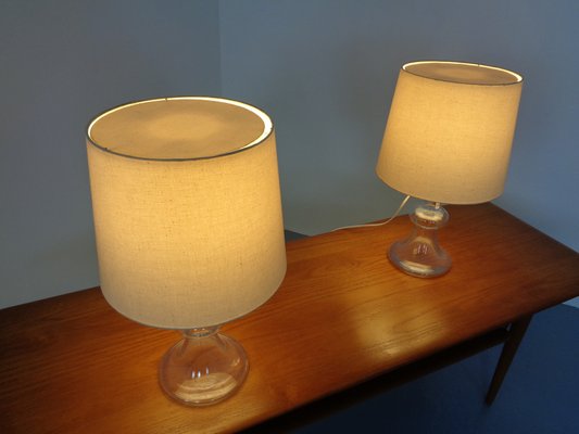 Glass Table Lamps by Michael Bang for Holmegaard, 1970s, Set of 2-RDW-1289514