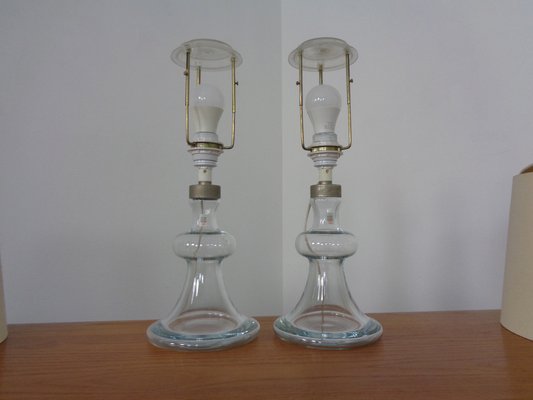 Glass Table Lamps by Michael Bang for Holmegaard, 1970s, Set of 2-RDW-1289514