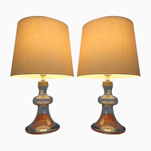 Glass Table Lamps by Michael Bang for Holmegaard, 1970s, Set of 2-RDW-1289514