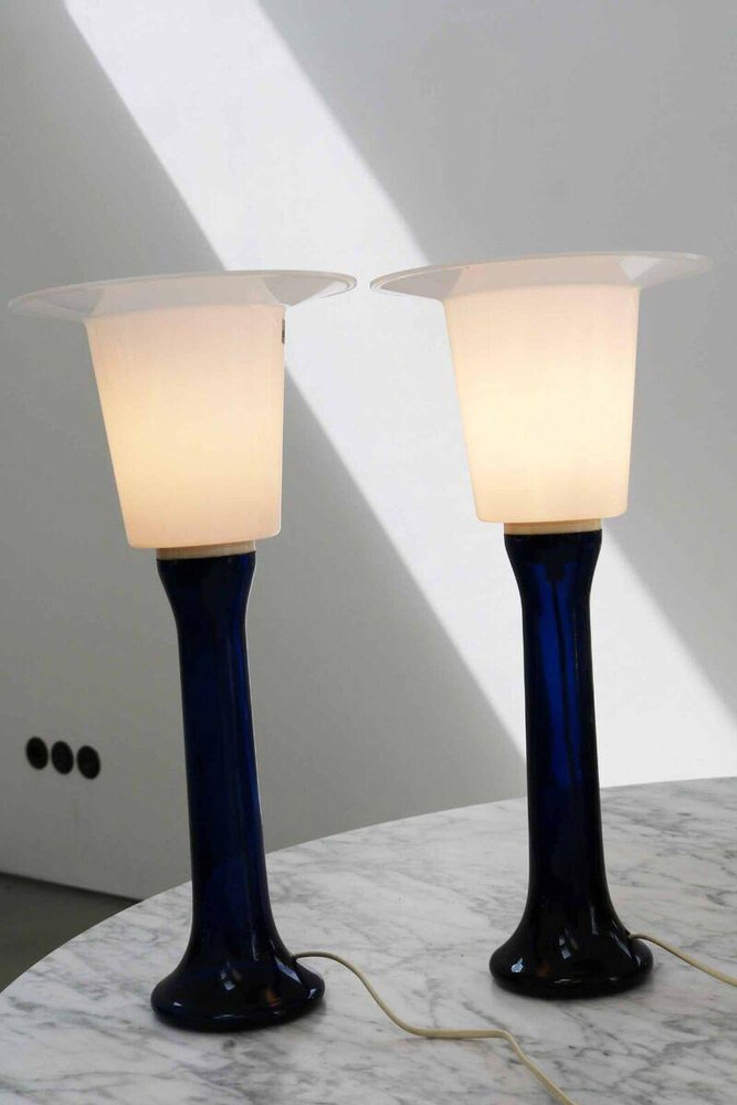 Glass Table Lamps by Uno & Östen Kristansson for Vittsjö, 1960s, Set of 2