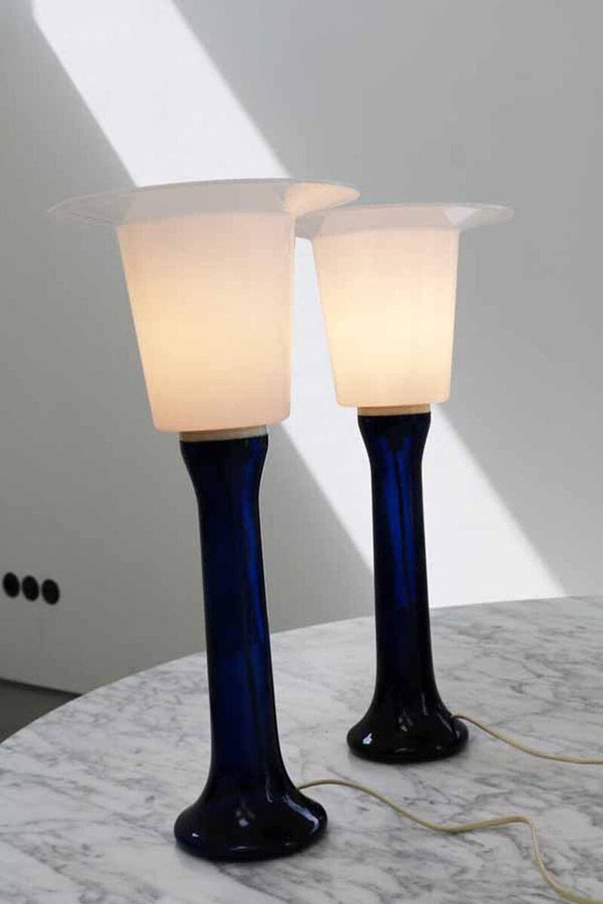 Glass Table Lamps by Uno & Östen Kristansson for Vittsjö, 1960s, Set of 2