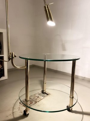 Glass Table with Brass Frame, 1960-SZM-1768873