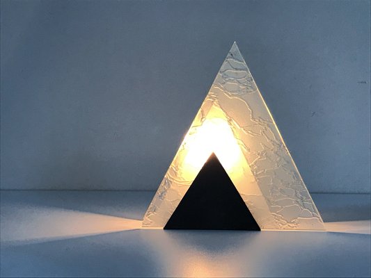 Glass Triangular Table Lamp, 1960s-NER-592652