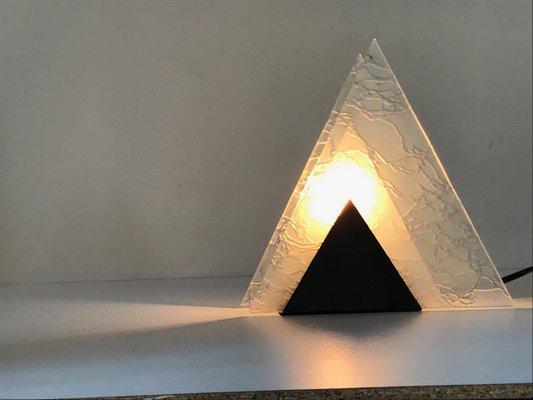 Glass Triangular Table Lamp, 1960s-NER-592652