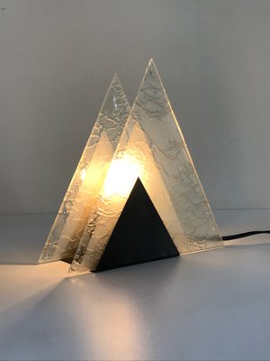 Glass Triangular Table Lamp, 1960s-NER-592652