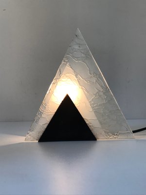 Glass Triangular Table Lamp, 1960s-NER-592652