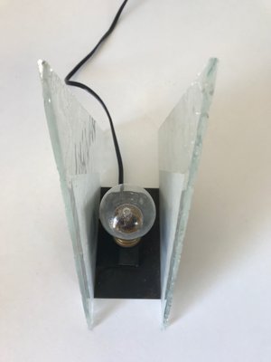 Glass Triangular Table Lamp, 1960s-NER-592652