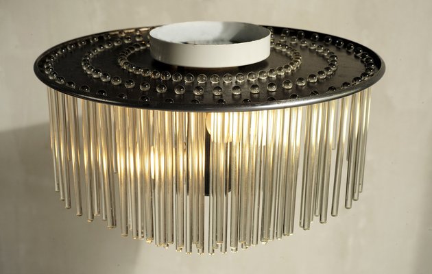 Glass Tube Ceiling Lamp by Gaetano Sciolari for Sciolari, Italy, 1970s-FQ-1178400