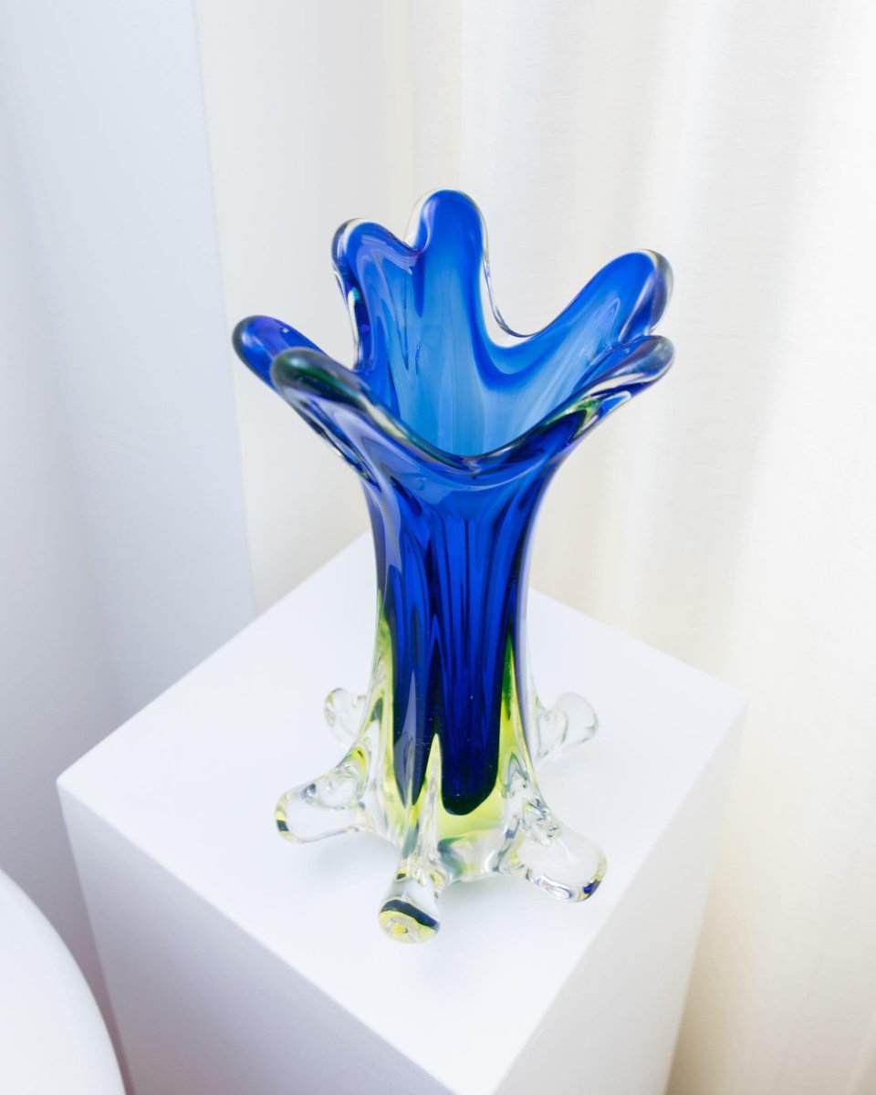 Glass Vase by Fratelli Toso for MCM, Italy, 1970s