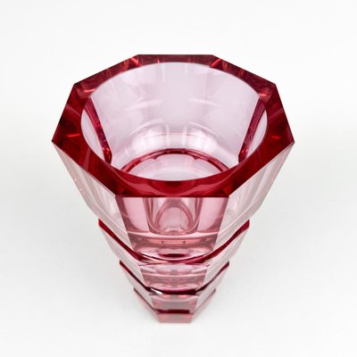 Glass Vase by Josef Hoffmann for Moser, 1940s-TZ-2018640