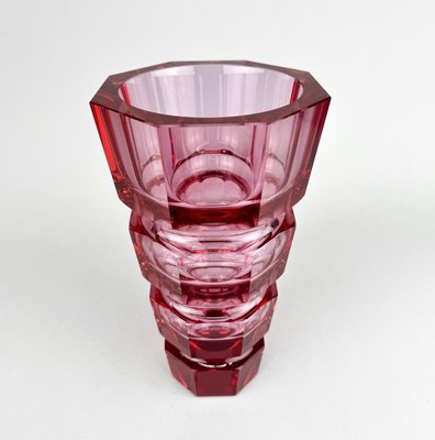 Glass Vase by Josef Hoffmann for Moser, 1940s-TZ-2018640