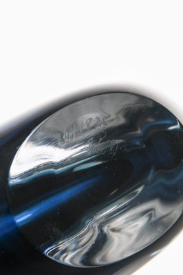 Glass Vase in Dark Blue attributed to Vicke Lindstrand, 1960s-SC-1772820