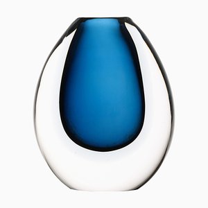 Glass Vase in Dark Blue attributed to Vicke Lindstrand, 1960s-SC-1772820