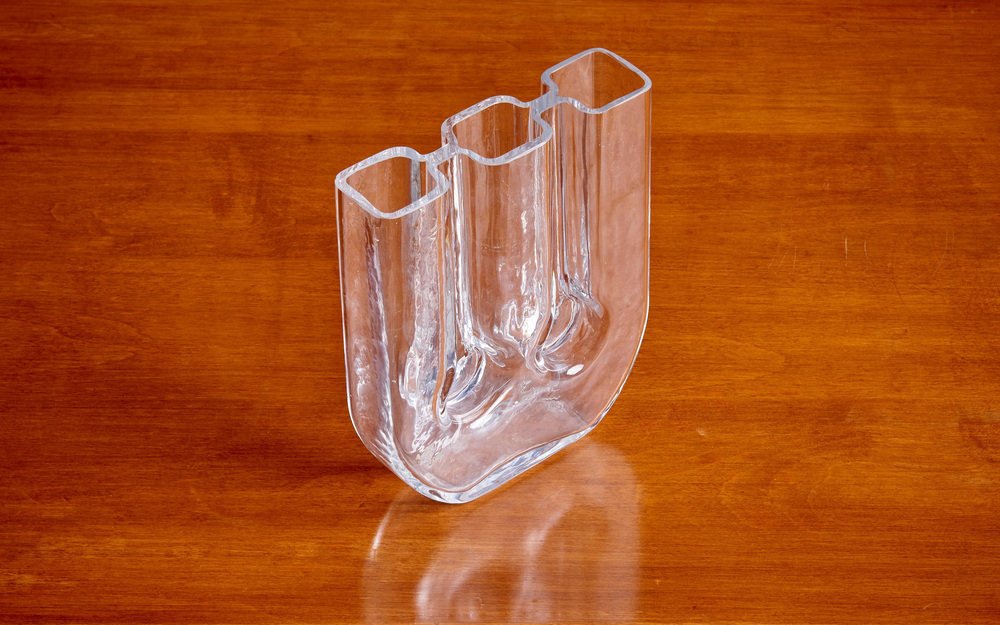 Glass Vase with 3 Openings for Flowers from Riedel, Austria, 1950s